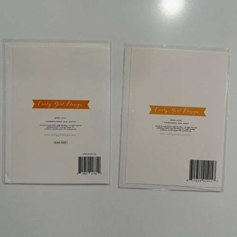 2 Curly Girl Design Stationery Greeting‎ Cards Inspirational Quotes Blank Inside